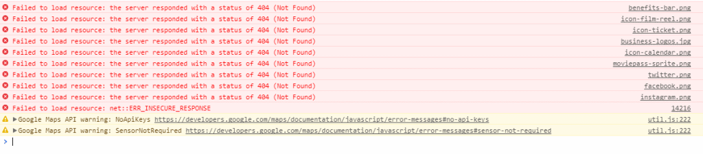 MoviePass errors